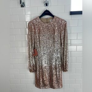 BHLDN Rose Gold Sequin Dress